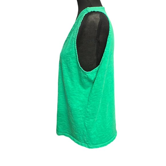 Talbots Tank Top XL Petite Green V Neck Sleeveless Cotton - Picture 3 of 10